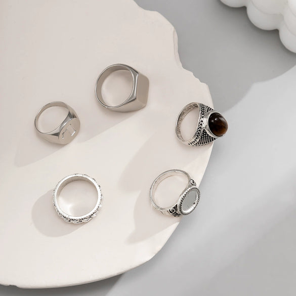 Men's Alloy Geometric Old Style Ring Set