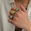 Men's Alloy Geometric Pattern Electroplated Hiphop Ring