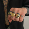 Men's Alloy Geometric Pattern Electroplated Hiphop Ring