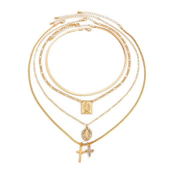 Men's Alloy Geometric Pendant Necklace Handmade Snake Bone Chain