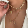 Men's Alloy Geometric Pendant Necklace Handmade Snake Bone Chain