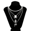 Men's Alloy Geometric Pendant Necklace Handmade Snake Bone Chain
