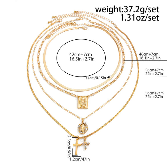 Men's Alloy Geometric Pendant Necklace Handmade Snake Bone Chain