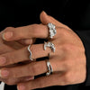 Men's Alloy Geometric Pleated Ring With Electroplating Hiphop Niche Personality Style