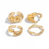 Men's Alloy Geometric Pleated Ring With Electroplating Hiphop Niche Personality Style