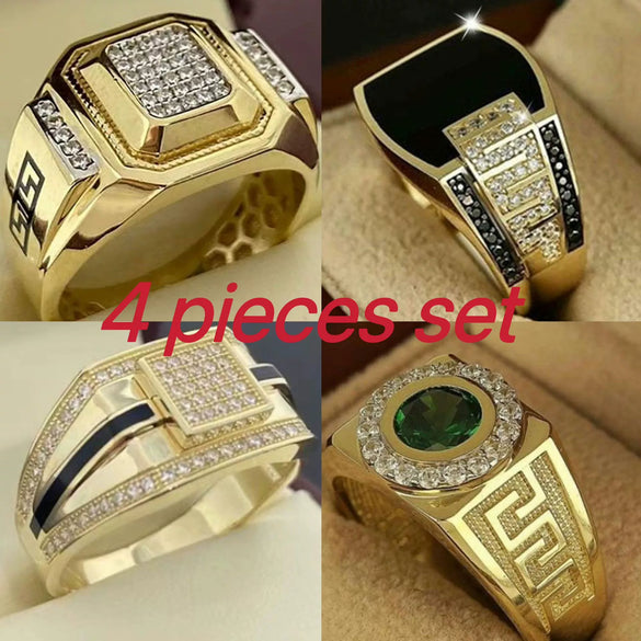 Men's Alloy Geometric Ring Electroplated Jewelry