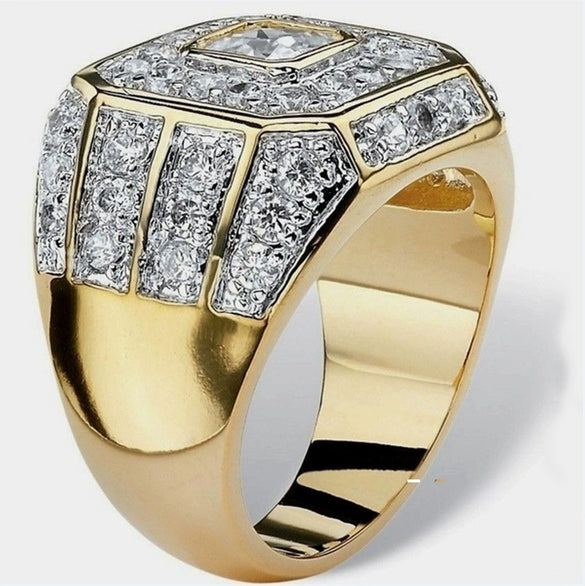 Men's Alloy Geometric Ring Set With Electroplating Treatment