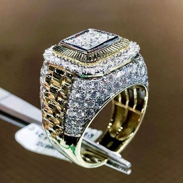 Men's Alloy Geometric Ring Set With Electroplating Treatment