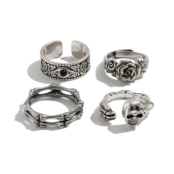 Men's Alloy Geometric Skull Ghost Claw Ring With Electroplating