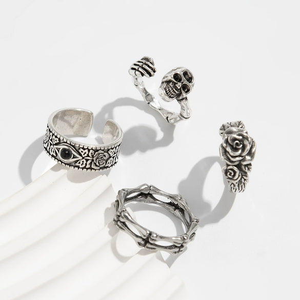Men's Alloy Geometric Skull Ghost Claw Ring With Electroplating