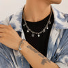 Men's Alloy Handmade Geometric Fivepointed Star Necklace And Bracelet Jewelry