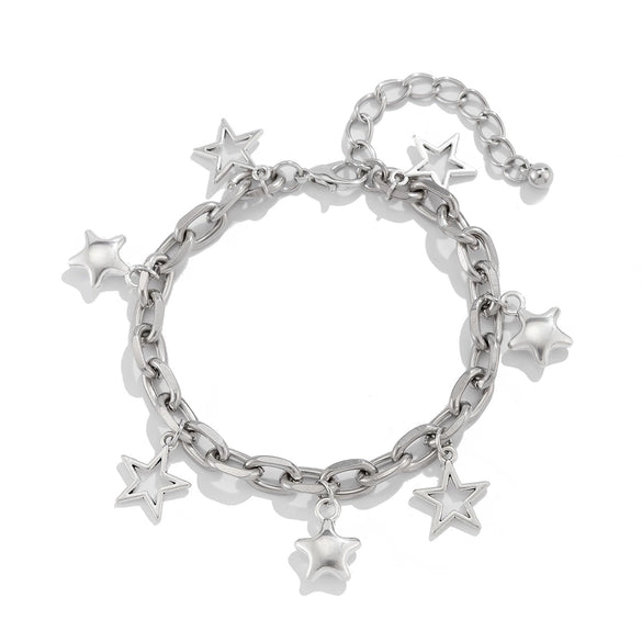 Men's Alloy Handmade Geometric Fivepointed Star Necklace And Bracelet Jewelry