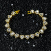Men's Alloy Heart Splicing Cuban Chain Necklace With Geometric Pattern And Set With Diamonds Hip Hop Style