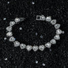 Men's Alloy Heart Splicing Cuban Chain Necklace With Geometric Pattern And Set With Diamonds Hip Hop Style