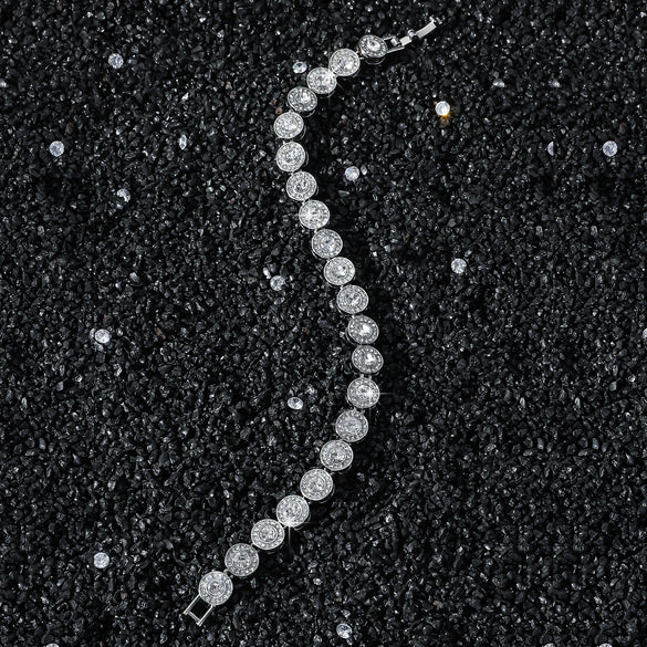 Men's Alloy Hip Hop Geometric Diamond Set Necklace Cuban Chain