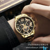 Men's Alloy Iron Stainless Steel Sports Leisure Round Dial Quartz Watch With Luminous Pointer And Calendar