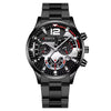 Men's Alloy Iron Stainless Steel Sports Leisure Round Dial Quartz Watch With Luminous Pointer And Calendar