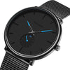 Men's Alloy Mesh Strap Stainless Steel Case Quartz Watch With Round Dial