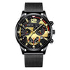 Men's Alloy Milan Belt Quartz Sports Luminous Round Dial Watch