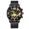 Men's Alloy Milan Belt Quartz Sports Luminous Round Dial Watch
