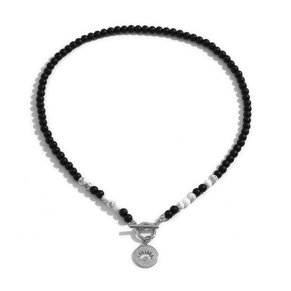 Men's Alloy Pendant Beaded Regular Chain Handmade Geometric Hiphop Niche Necklace Jewelry