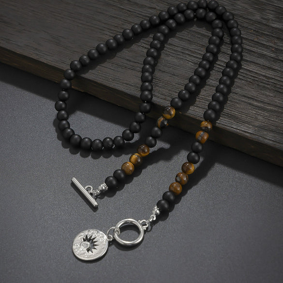 Men's Alloy Pendant Beaded Regular Chain Handmade Geometric Hiphop Niche Necklace Jewelry