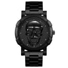 Men's Alloy Pu Strap Round Dial Skull Head Business Style Wrist Watch