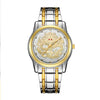 Men's Alloy Quartz Watch With Dragon Design Waterproof Mineral Strengthened Glass Mirror Single Folding Buckle Fashion Style