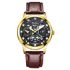 Men's Alloy Quartz Watch With Mineral Reinforced Glass Mirror Round Dial Business Style Waterproof Luminous Hollow Casual
