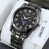 Men's Alloy Quartz Wrist Watch With Round Dial Business Style Waterproof Luminous