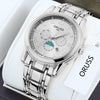 Men's Alloy Quartz Wrist Watch With Round Dial Business Style Waterproof Luminous