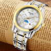 Men's Alloy Quartz Wrist Watch With Round Dial Business Style Waterproof Luminous