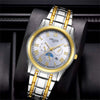 Men's Alloy Quartz Wrist Watch With Round Dial Business Style Waterproof Luminous