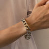 Men's Alloy Rhinestone Geometric Bracelet Trendy Hip Hop Style