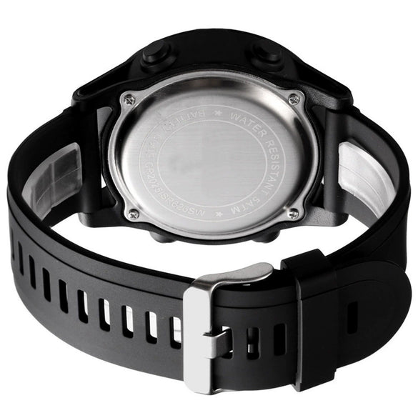 Men's Alloy Rubber Electronic Sports Watch With Round Dial And Pin Buckle