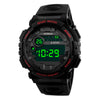 Men's Alloy Rubber Electronic Sports Watch With Round Dial And Pin Buckle