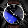 Men's Alloy Shell Casual Watch With Roman Lettering And Blue Light Round Dial