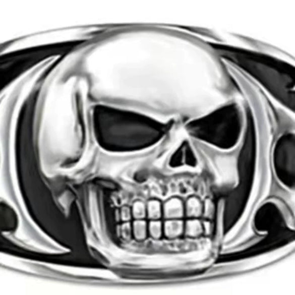 Men's Alloy Skull Ring With Geometric Design Electroplated Hip Hop Style Statement Jewelry