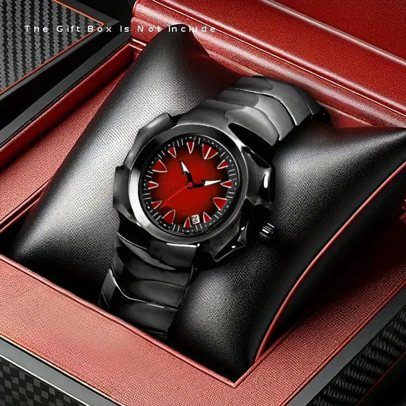 Men's Alloy Stainless Steel Y2k Shaped Blade Waterproof Quartz Watch