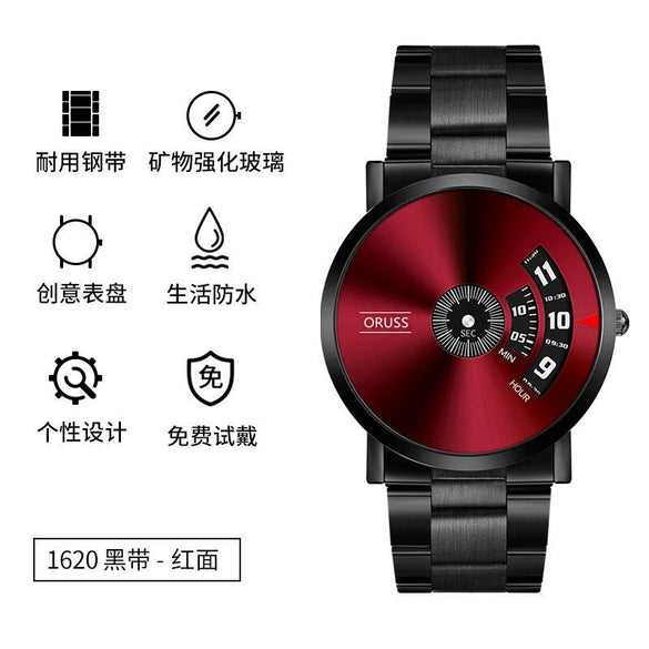 Men's Alloy Strap Automatic Movement Round Dial Waterproof Business Style Watch