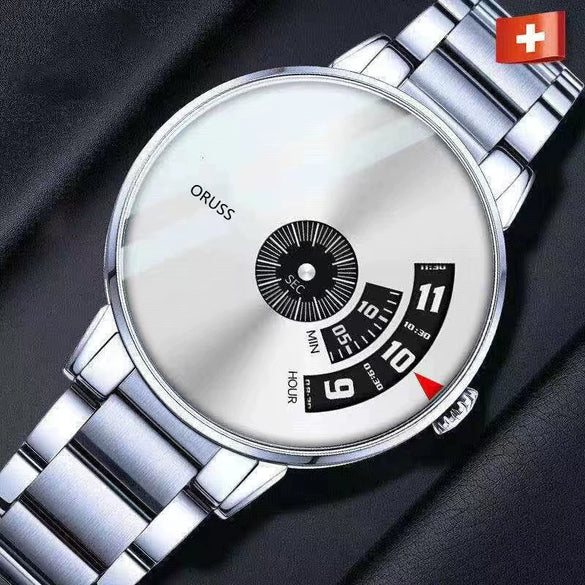 Men's Alloy Strap Automatic Movement Round Dial Waterproof Business Style Watch