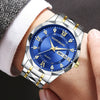 Men's Alloy Strap Quartz Watch With Rhombus Shape Digital Dial Rhinestone Calendar And Rose Gold Pin Buckle