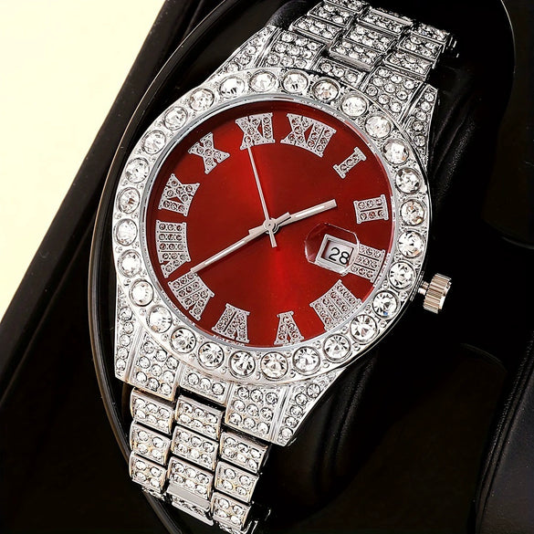 Men's Alloy Watch With Mineral Reinforced Glass Mirror Round Dial Casual Style