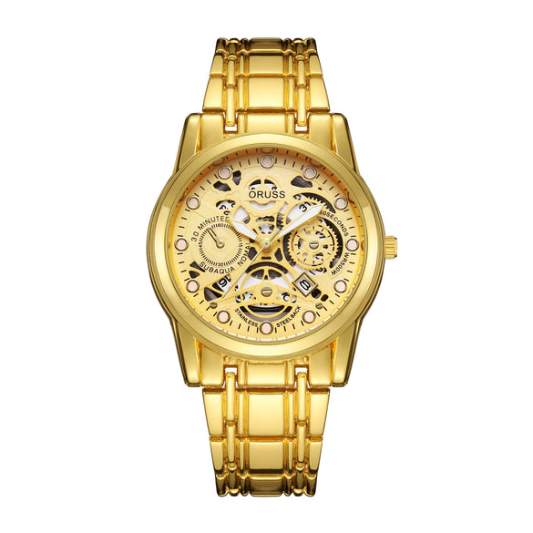 Men's Alloy Wrist Watch Round Dial Personality Durable Trendy Cool Black Waterproof Luminous Business Style