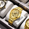 Men's Alloy Wrist Watch Round Dial Personality Durable Trendy Cool Black Waterproof Luminous Business Style