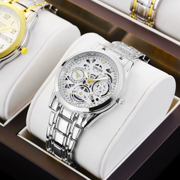 Men's Alloy Wrist Watch Round Dial Personality Durable Trendy Cool Black Waterproof Luminous Business Style