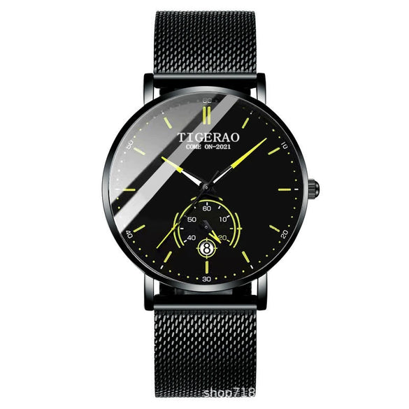 Men's Automatic Alloy And Stainless Steel Watches With Round Dial And Mineral Strengthened Glass Mirror Waterproof