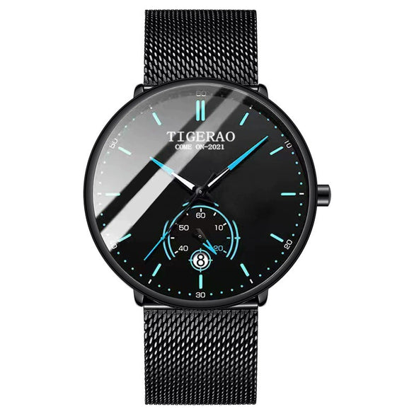 Men's Automatic Alloy And Stainless Steel Watches With Round Dial And Mineral Strengthened Glass Mirror Waterproof