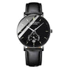 Men's Automatic Alloy And Stainless Steel Watches With Round Dial And Mineral Strengthened Glass Mirror Waterproof