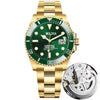 Men's Automatic Fake Mechanical Waterproof Luminous Calendar Watch With Alloy Case And Strap Stainless Steel Butterfly Buckle Round Dial
